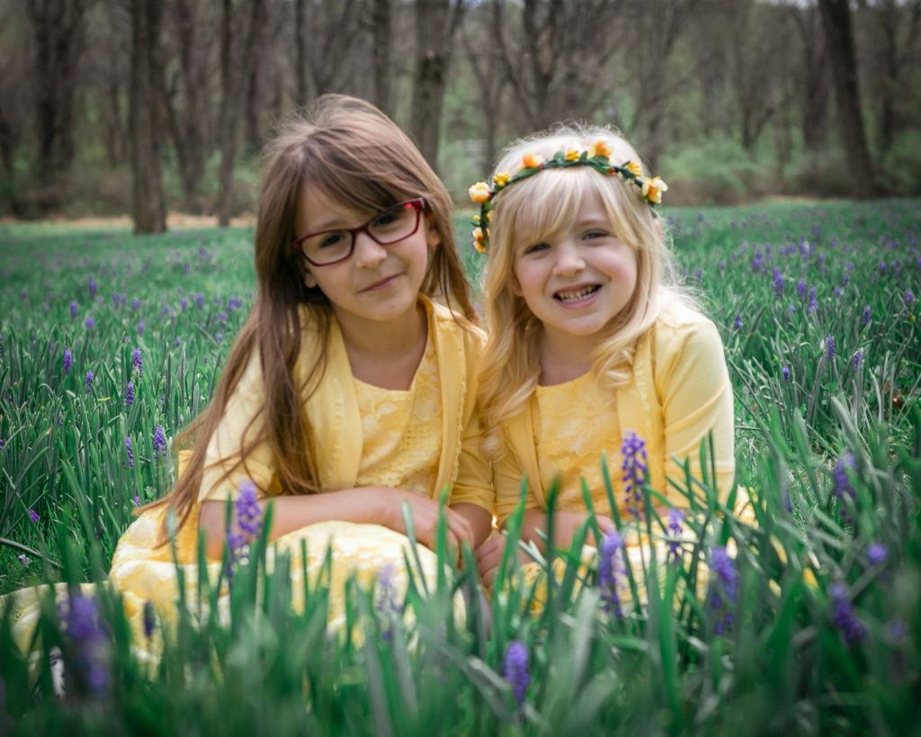 Outdoor young sister portrait
