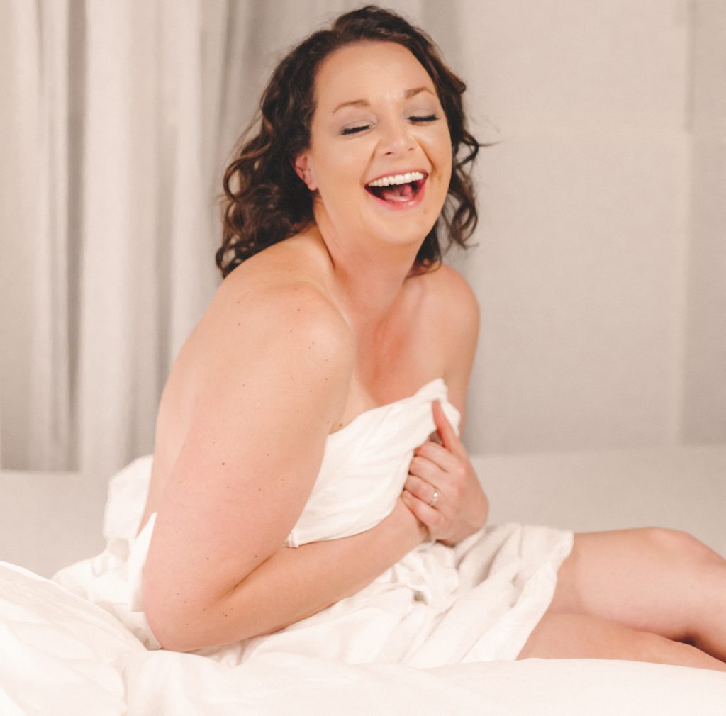 White sheet boudoir photoshoot in Berks County, PA